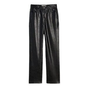 NWT Women Petite Size 27 27P Madewell Perfect Vintage Straight Faux Leather Jean